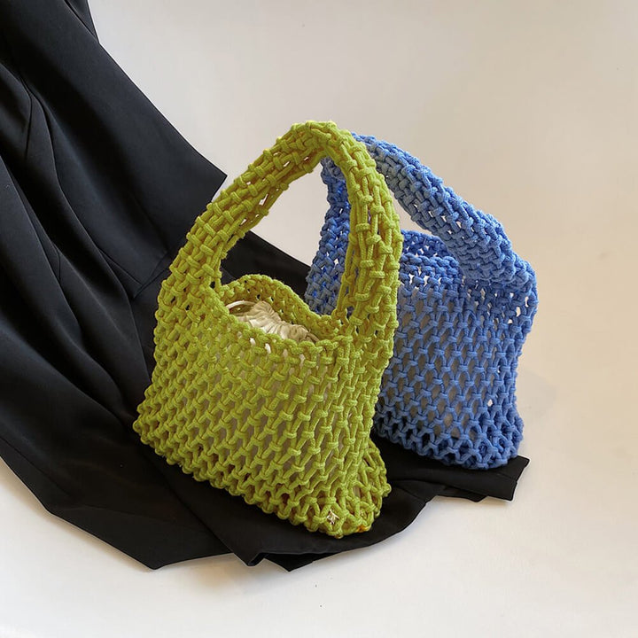Crochet Handbag | Open Weave Cotton | Small Shoulder Bag-Fashion Nora
