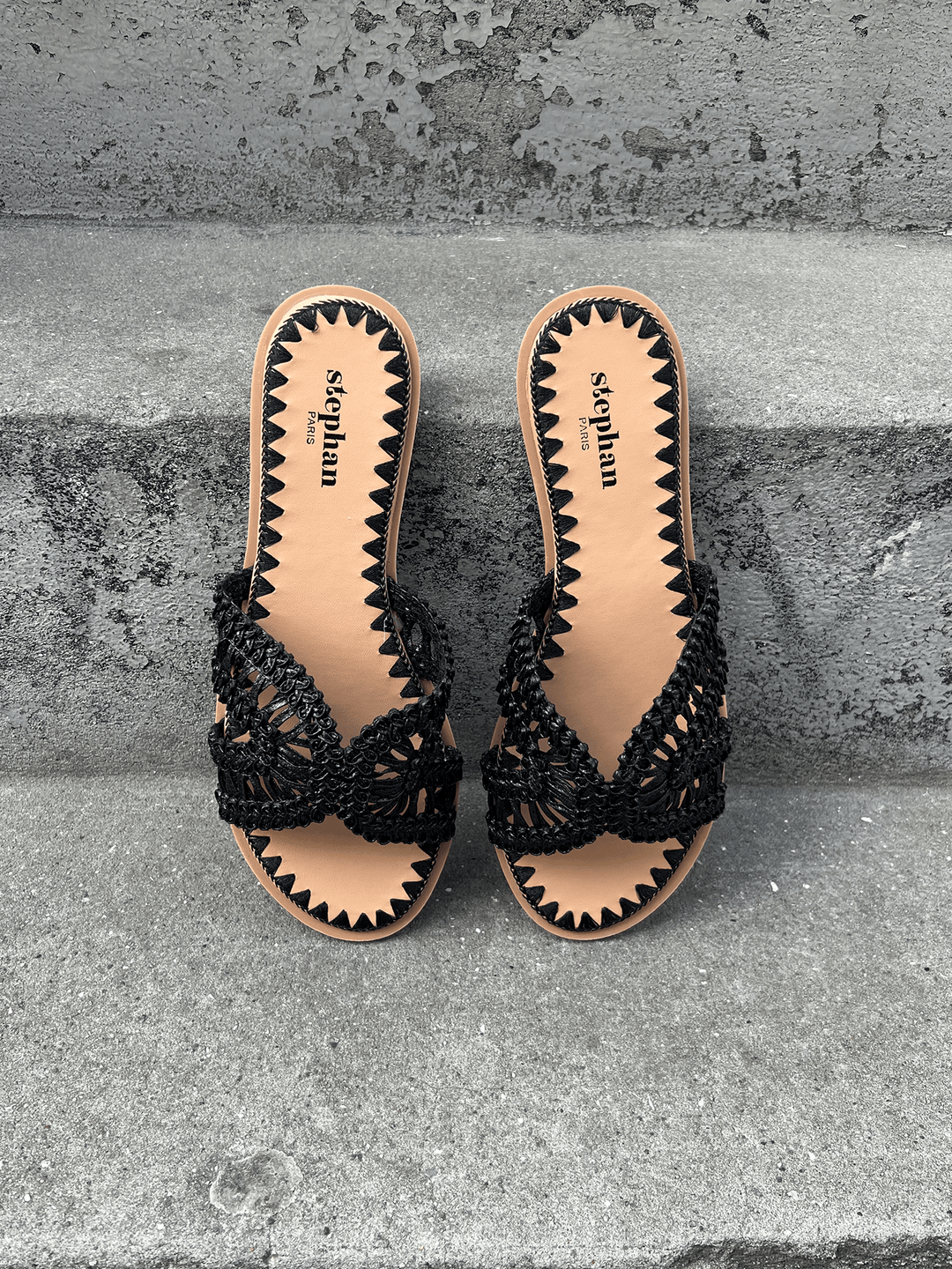 Juliet Braided Boho Flat Sandals - Black-Fashion Nora