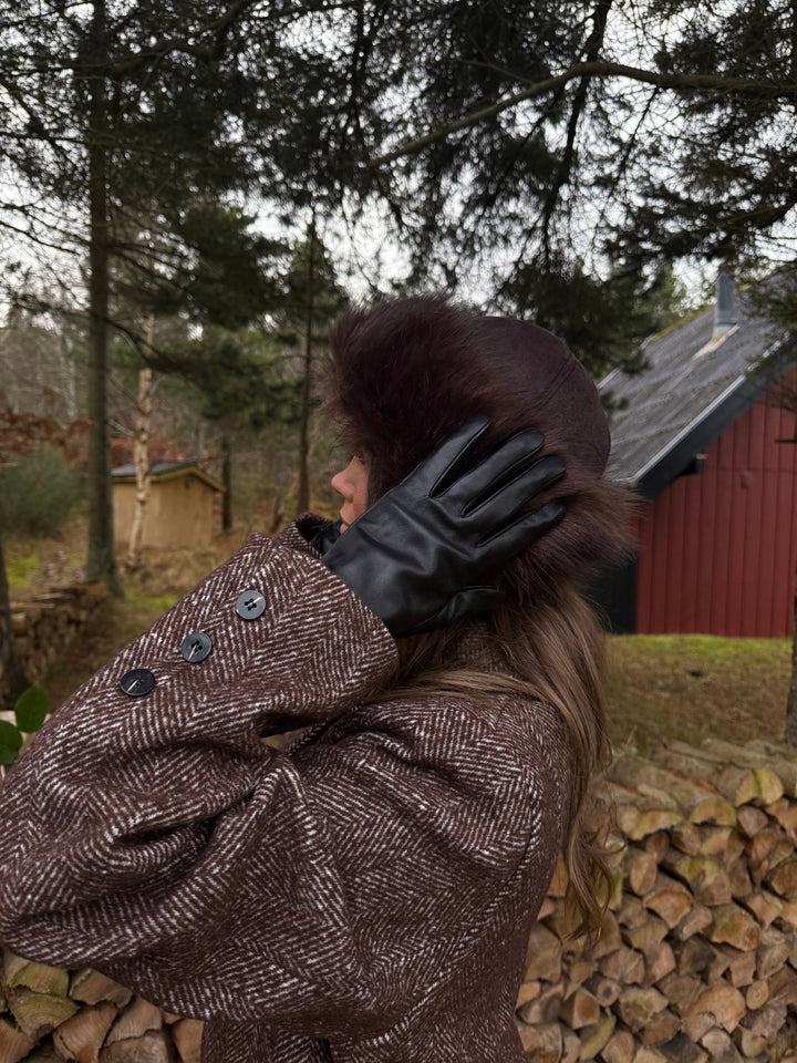 Kira Sheepskin Leather Gloves - Black-Fashion Nora