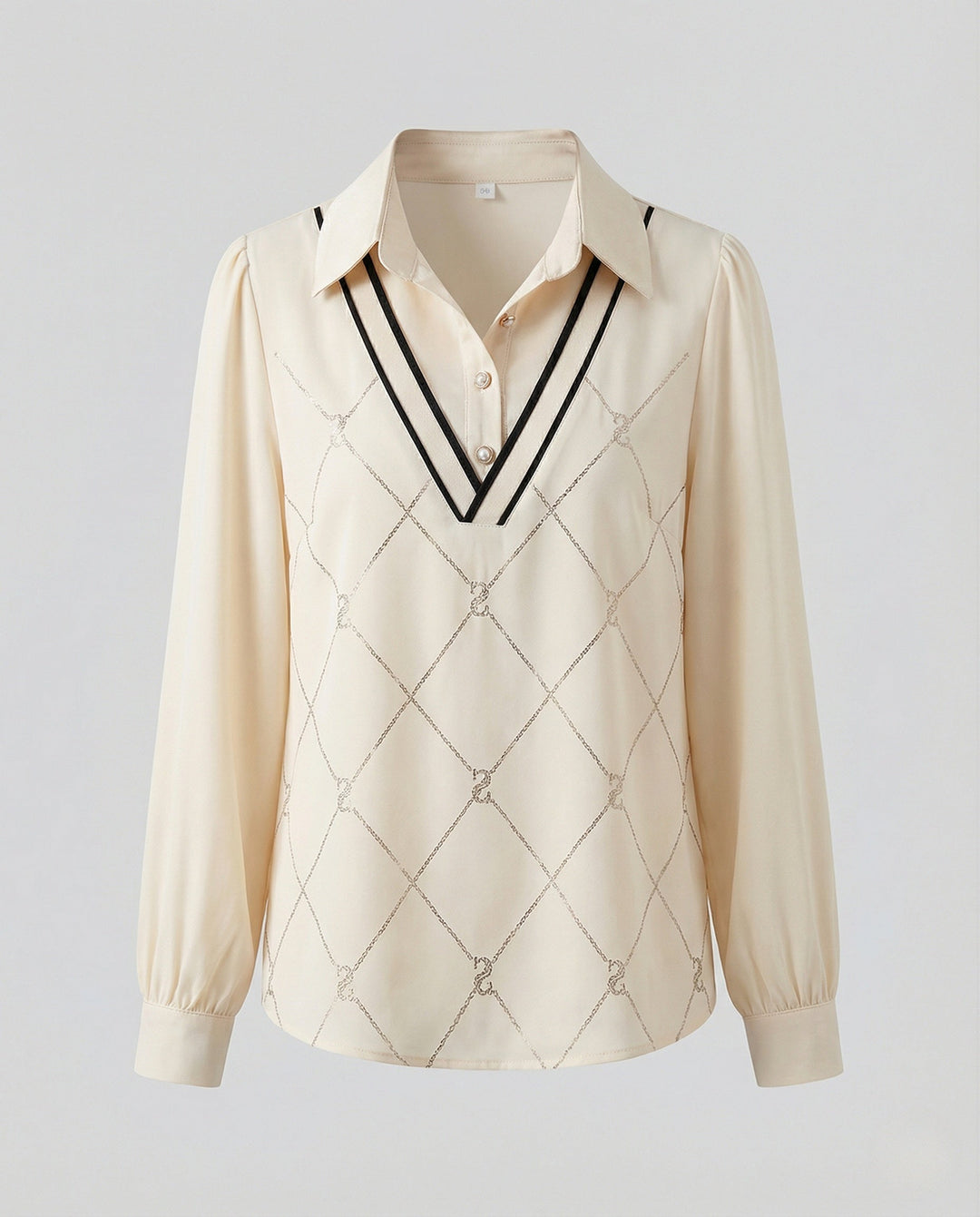 Layered Look Knit Sweater | Shirt Collar | V Neck Jumper-Fashion Nora