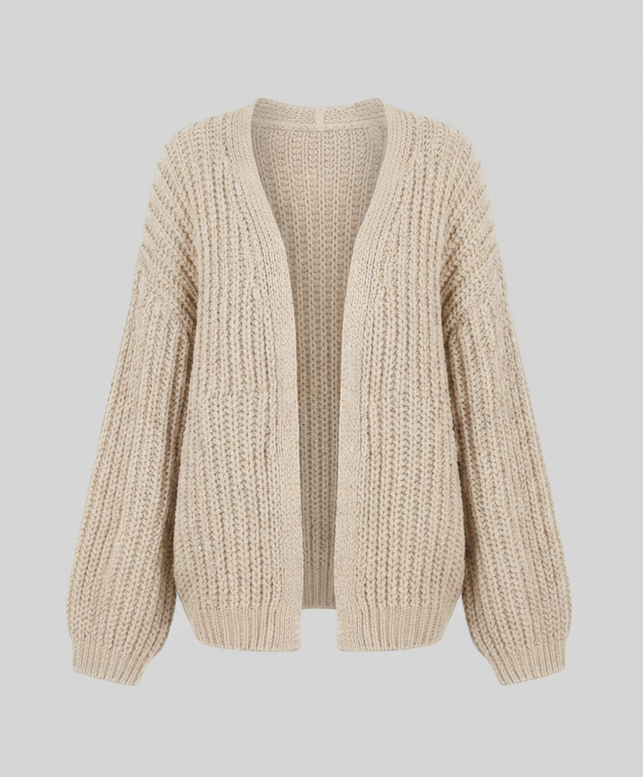 Long Sleeve Knit Cardigan | Open Front | Relaxed Fit-Fashion Nora