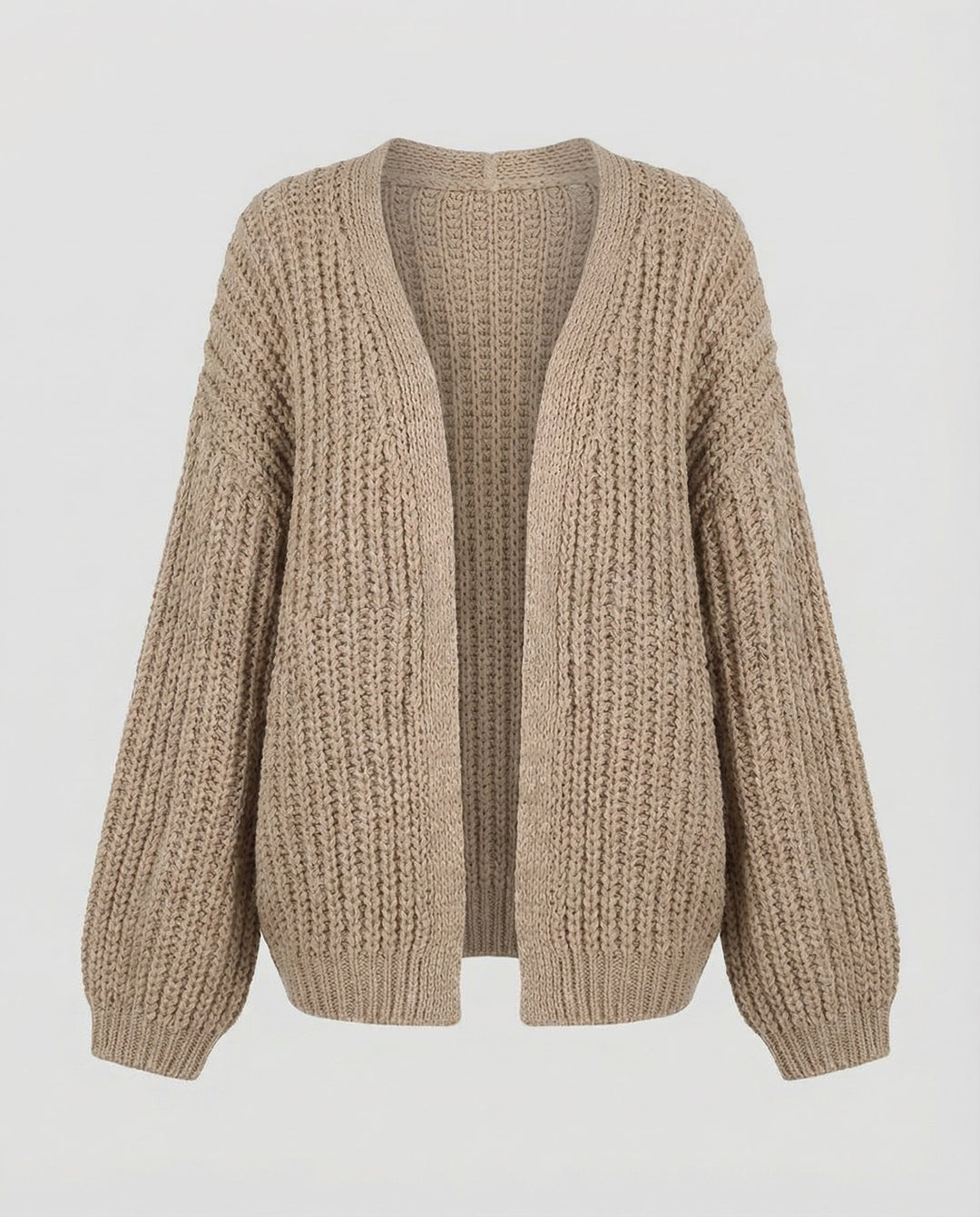Long Sleeve Knit Cardigan | Open Front | Relaxed Fit-Fashion Nora