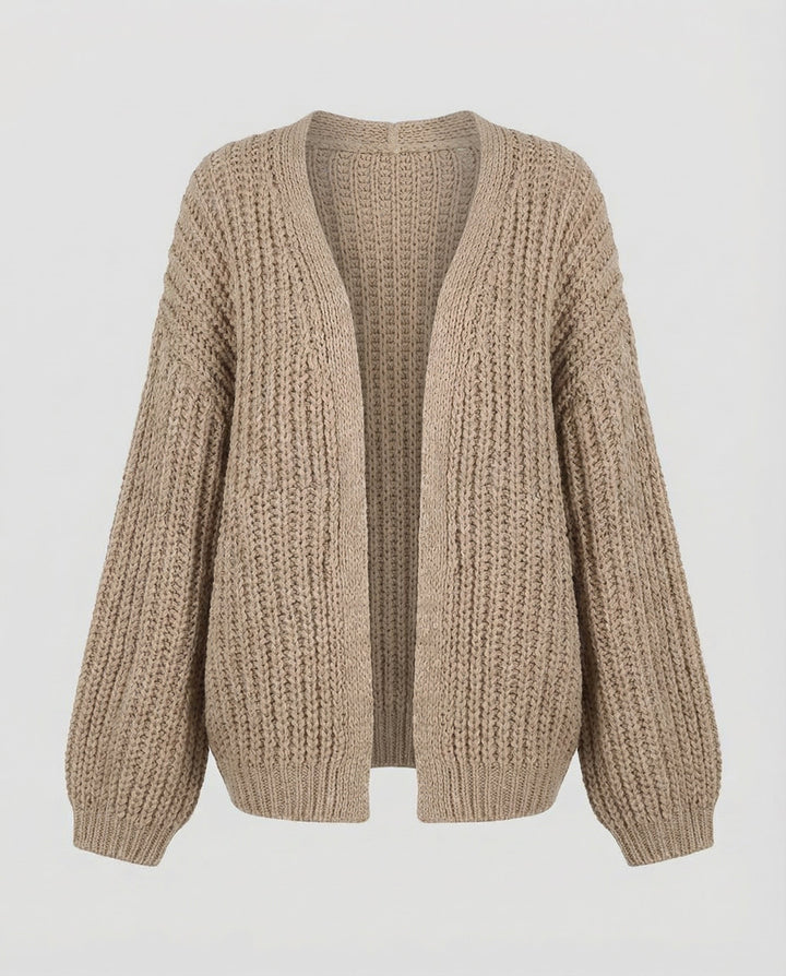 Long Sleeve Knit Cardigan | Open Front | Relaxed Fit-Fashion Nora