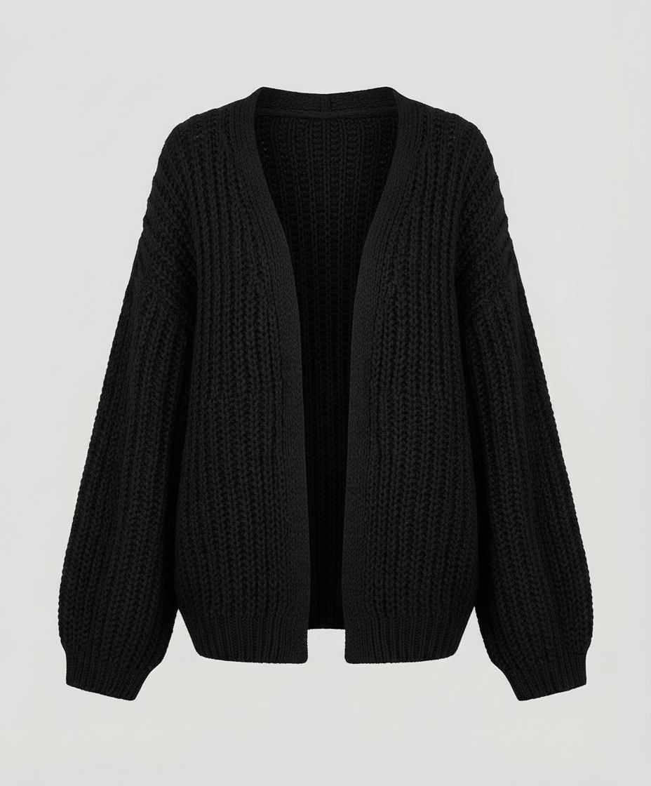 Long Sleeve Knit Cardigan | Open Front | Relaxed Fit-Fashion Nora
