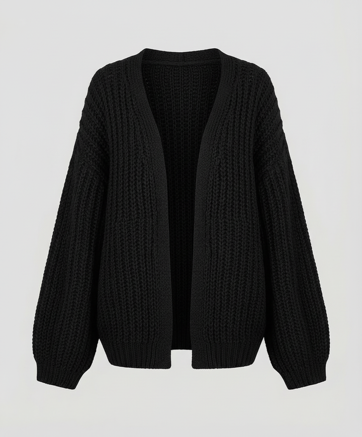 Long Sleeve Knit Cardigan | Open Front | Relaxed Fit-Fashion Nora