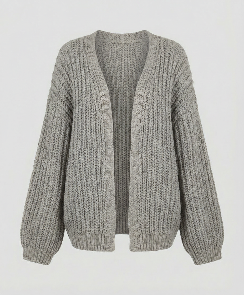 Long Sleeve Knit Cardigan | Open Front | Relaxed Fit-Fashion Nora
