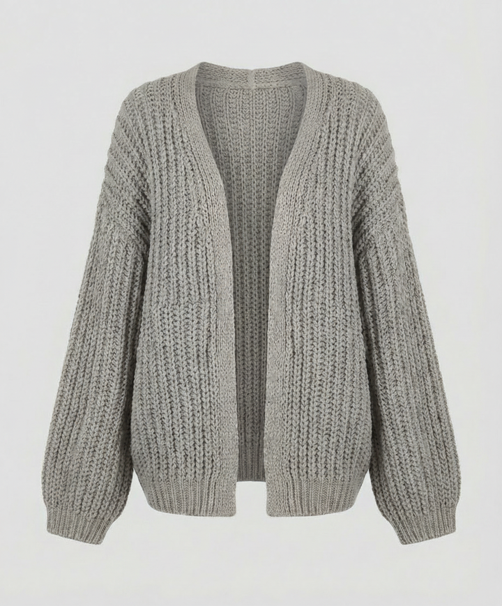 Long Sleeve Knit Cardigan | Open Front | Relaxed Fit-Fashion Nora