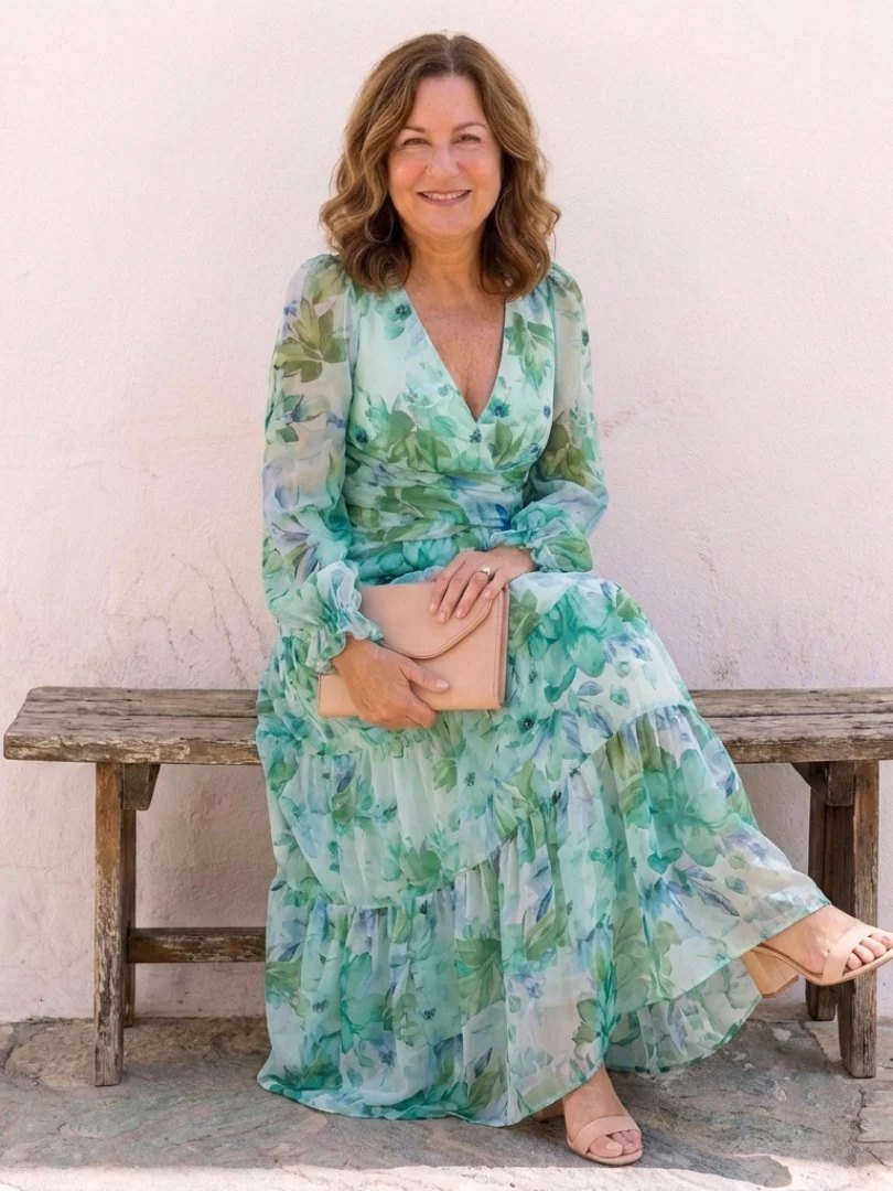 Long Sleeve Maxi Dress | Floral | Lightweight-Fashion Nora