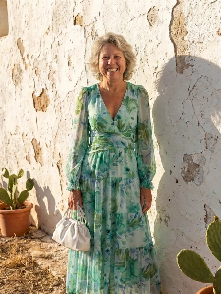 Long Sleeve Maxi Dress | Floral | Lightweight-Fashion Nora