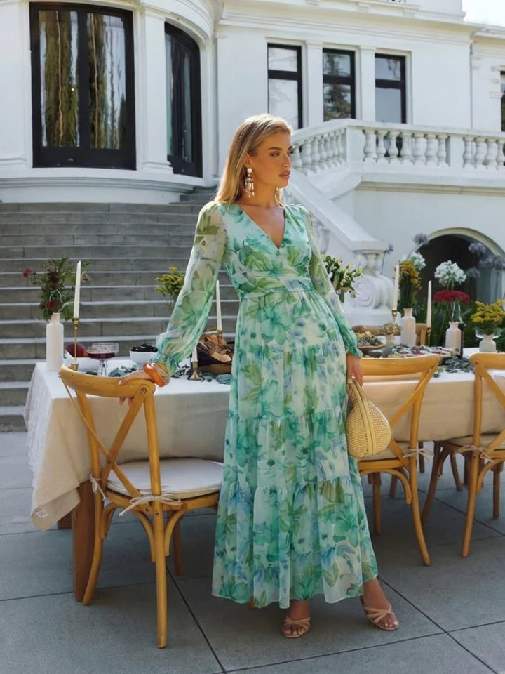 Long Sleeve Maxi Dress | Floral | Lightweight-Fashion Nora