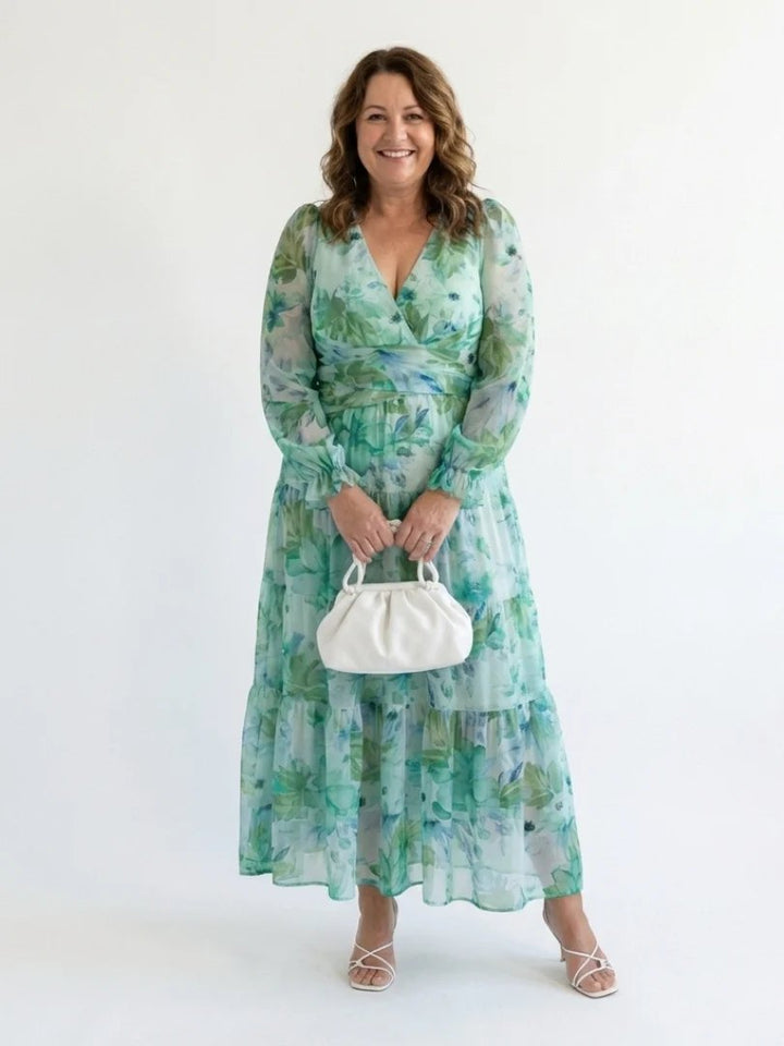 Long Sleeve Maxi Dress | Floral | Lightweight-Fashion Nora