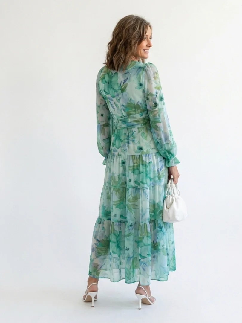 Long Sleeve Maxi Dress | Floral | Lightweight-Fashion Nora
