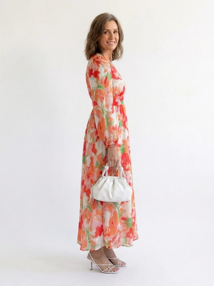 Long Sleeve Maxi Dress | Floral | Lightweight-Fashion Nora