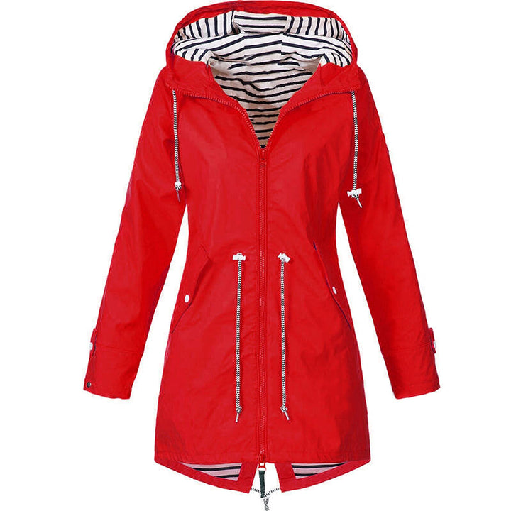 Mackintosh Raincoat | Hooded | Windproof and Waterproof | Zip and Button Front-Fashion Nora