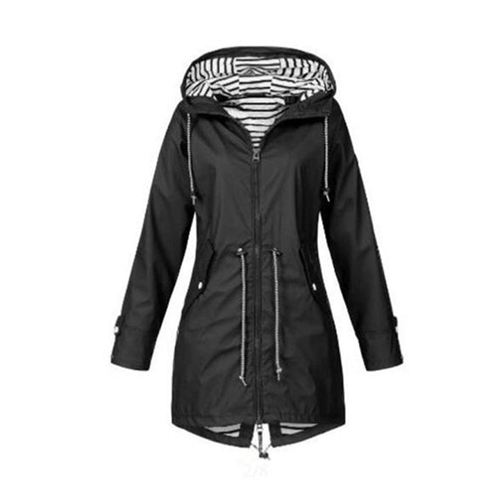 Mackintosh Raincoat | Hooded | Windproof and Waterproof | Zip and Button Front-Fashion Nora