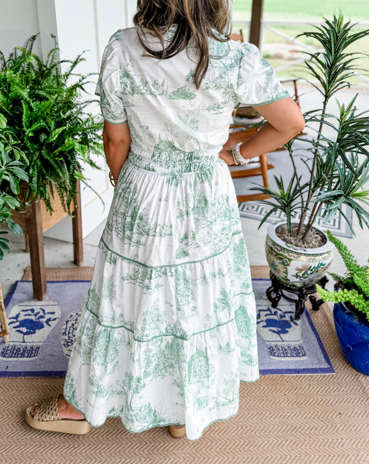 Maxi Dress | Short Sleeve | Shirred Waist | Floral Dress | Summer Dress-Fashion Nora