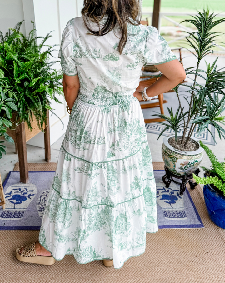 Maxi Dress | Short Sleeve | Shirred Waist | Floral Dress | Summer Dress-Fashion Nora