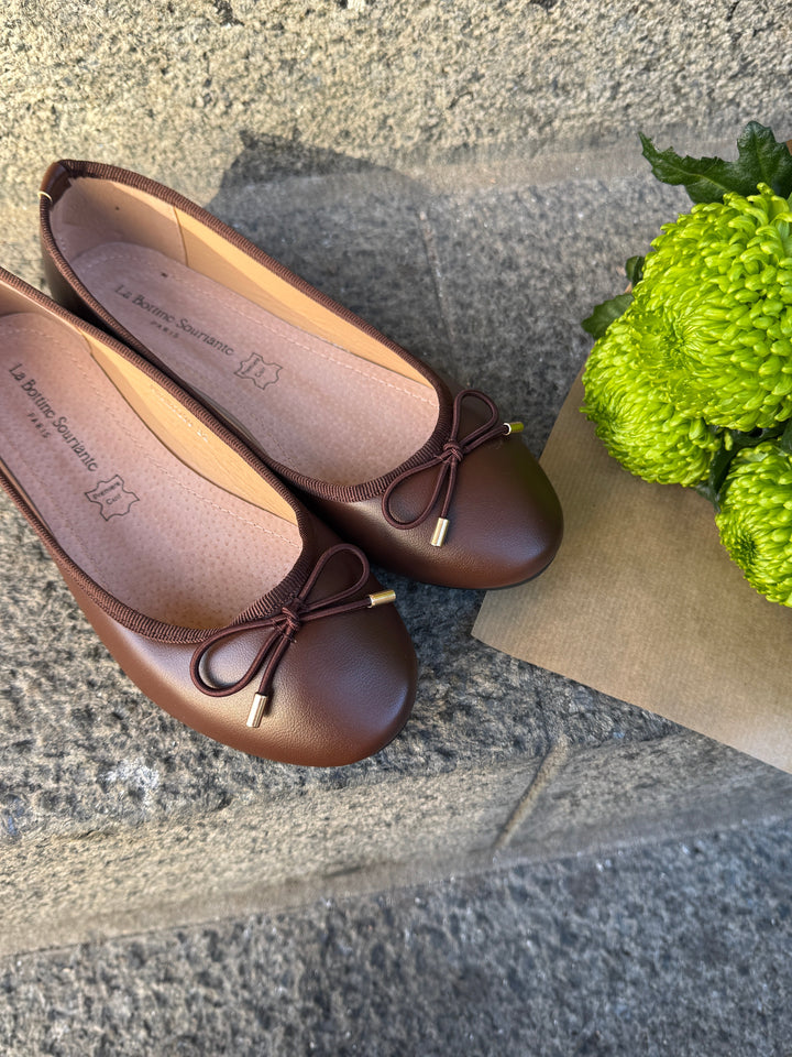 Maya Ballerina - Dark Brown-Fashion Nora