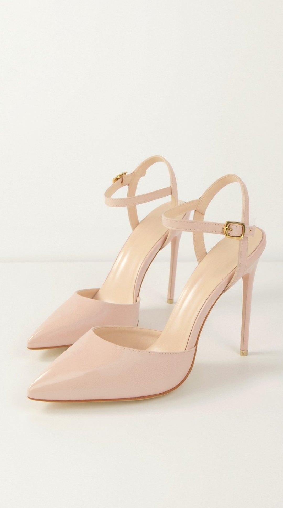Metallic Pointed Toe Pumps | Ankle Strap Heels | Court Shoes-Fashion Nora
