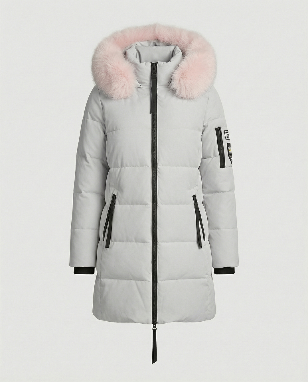 Mid-Length Puffer Jacket | Faux Fur Hood Trim | Windproof | Zip Pockets-Fashion Nora