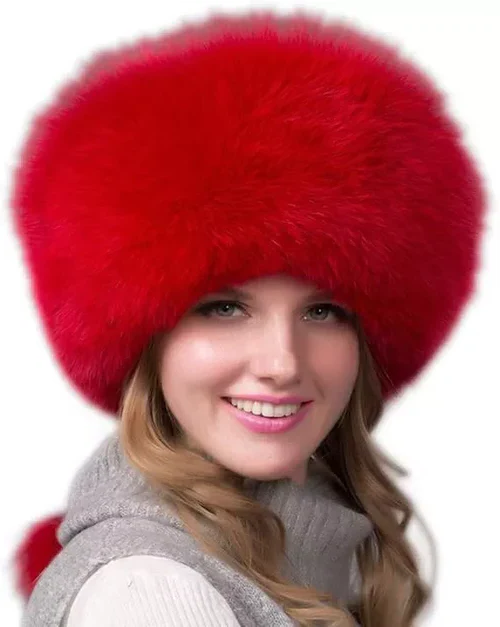 Natural Fox Fur Hat | Ear Flaps | Thick Winter Warmth-Fashion Nora