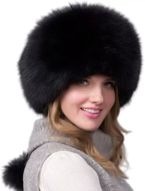 Natural Fox Fur Hat | Ear Flaps | Thick Winter Warmth-Fashion Nora