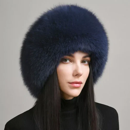 Natural Fox Fur Hat | Ear Flaps | Thick Winter Warmth-Fashion Nora
