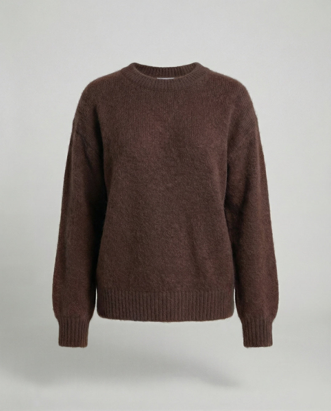 Oversized Knit Jumper | Soft Brushed Crew Neck Sweater-Fashion Nora