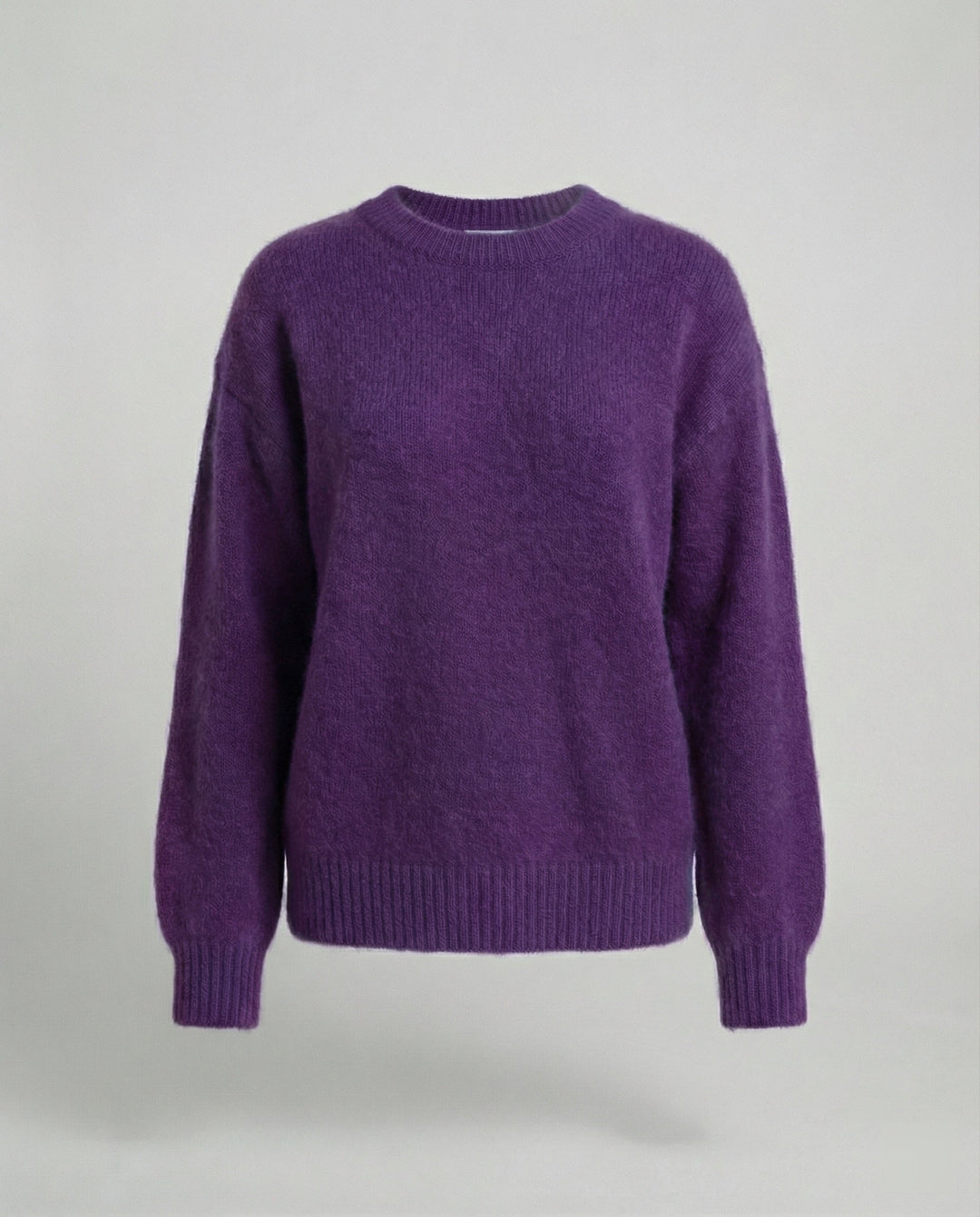 Oversized Knit Jumper | Soft Brushed Crew Neck Sweater-Fashion Nora