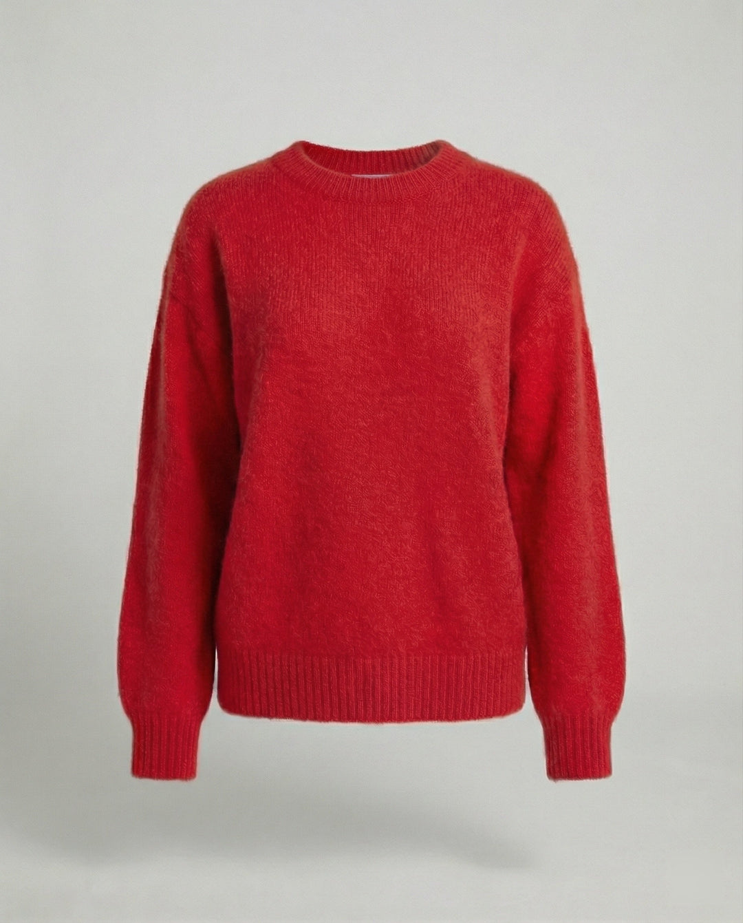 Oversized Knit Jumper | Soft Brushed Crew Neck Sweater-Fashion Nora