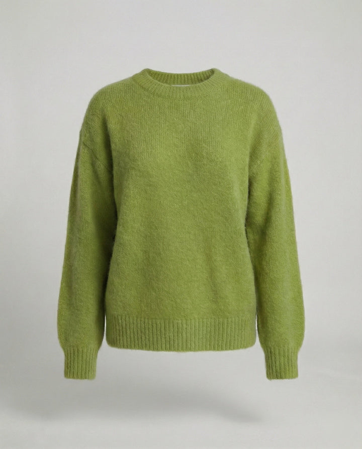 Oversized Knit Jumper | Soft Brushed Crew Neck Sweater-Fashion Nora