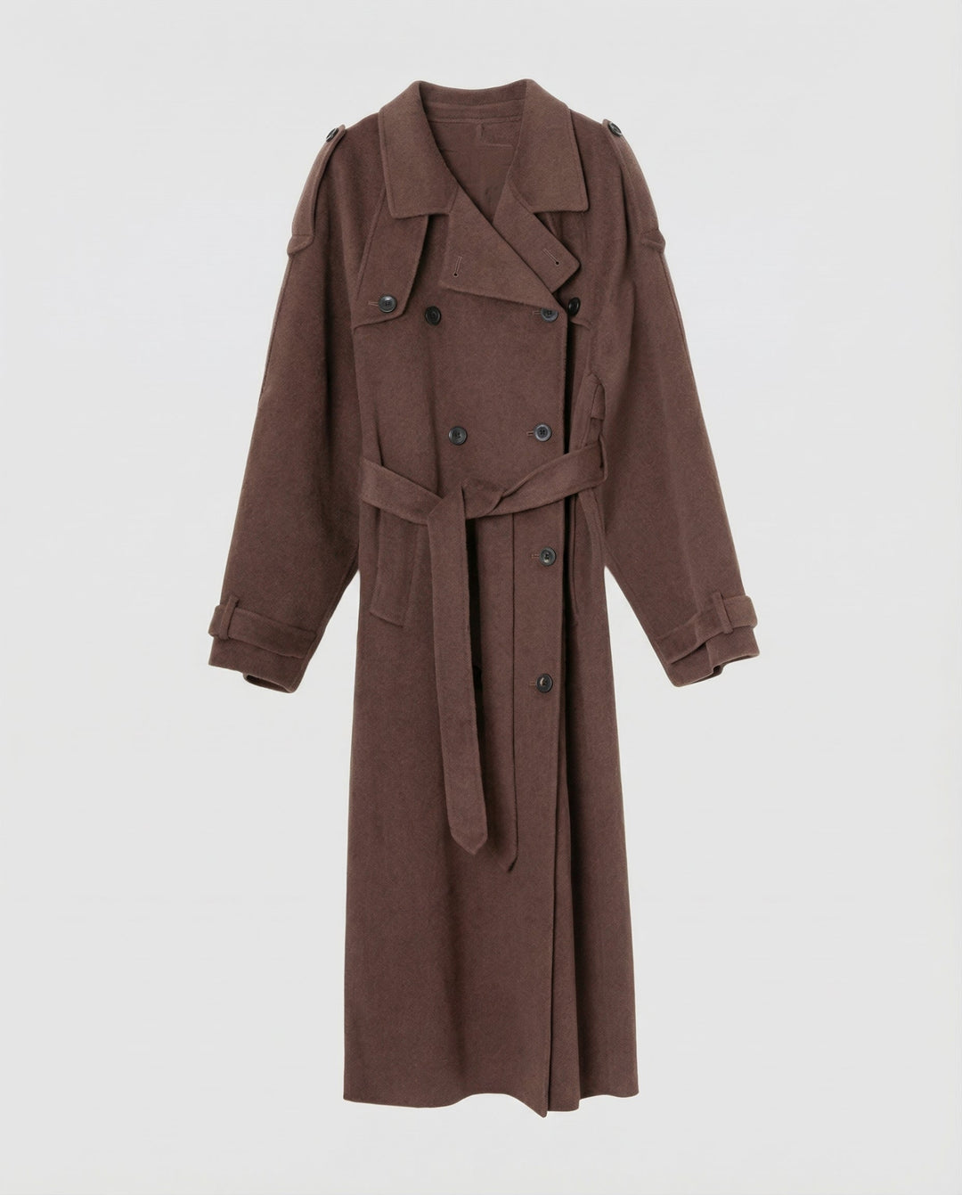 Oversized Wool Blend Coat | Double-Breasted | Longline-Fashion Nora