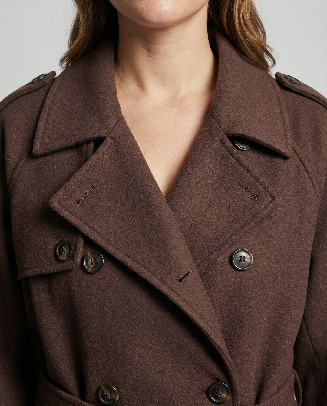 Oversized Wool Blend Coat | Double-Breasted | Longline-Fashion Nora