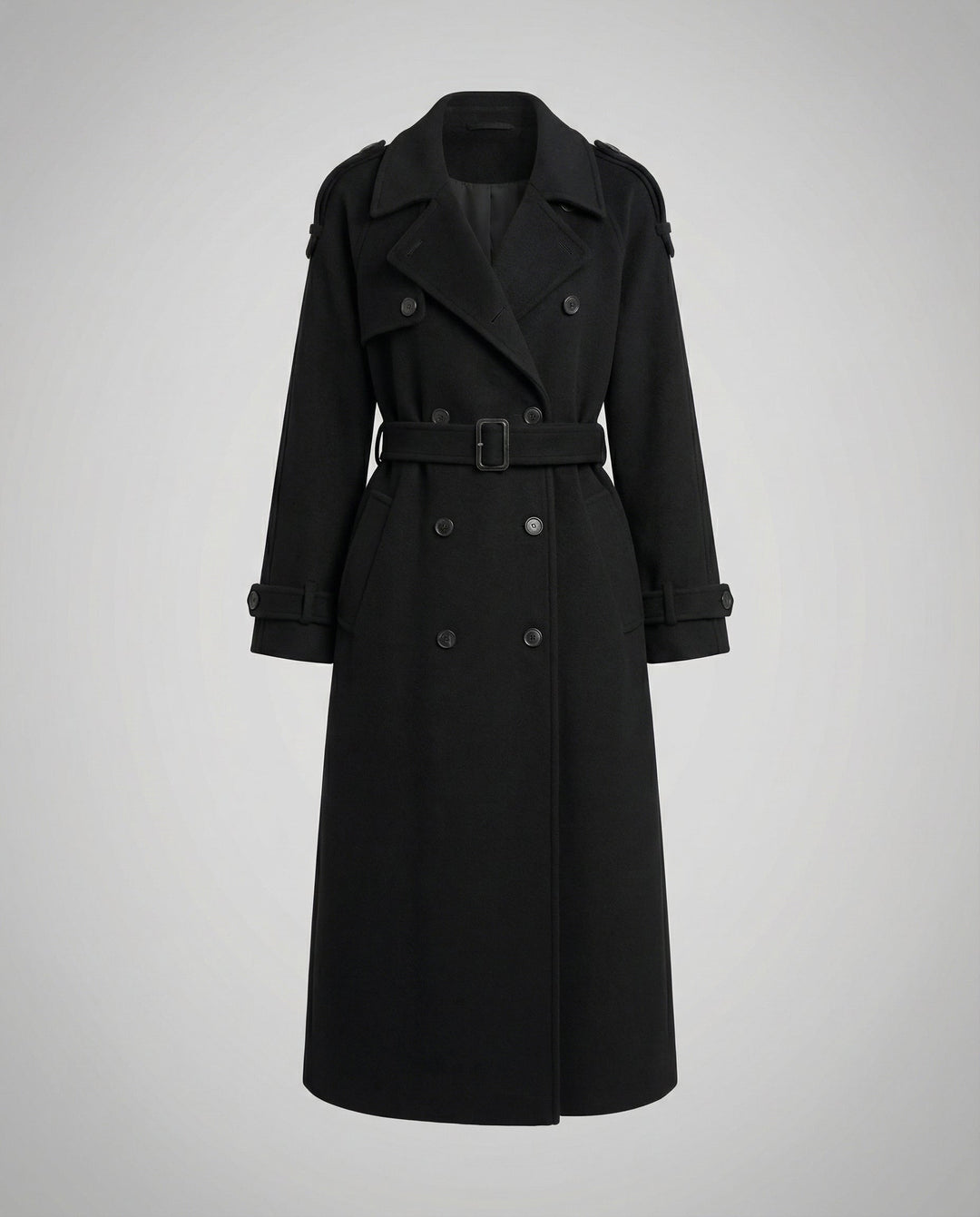Oversized Wool Blend Coat | Double-Breasted | Longline-Fashion Nora