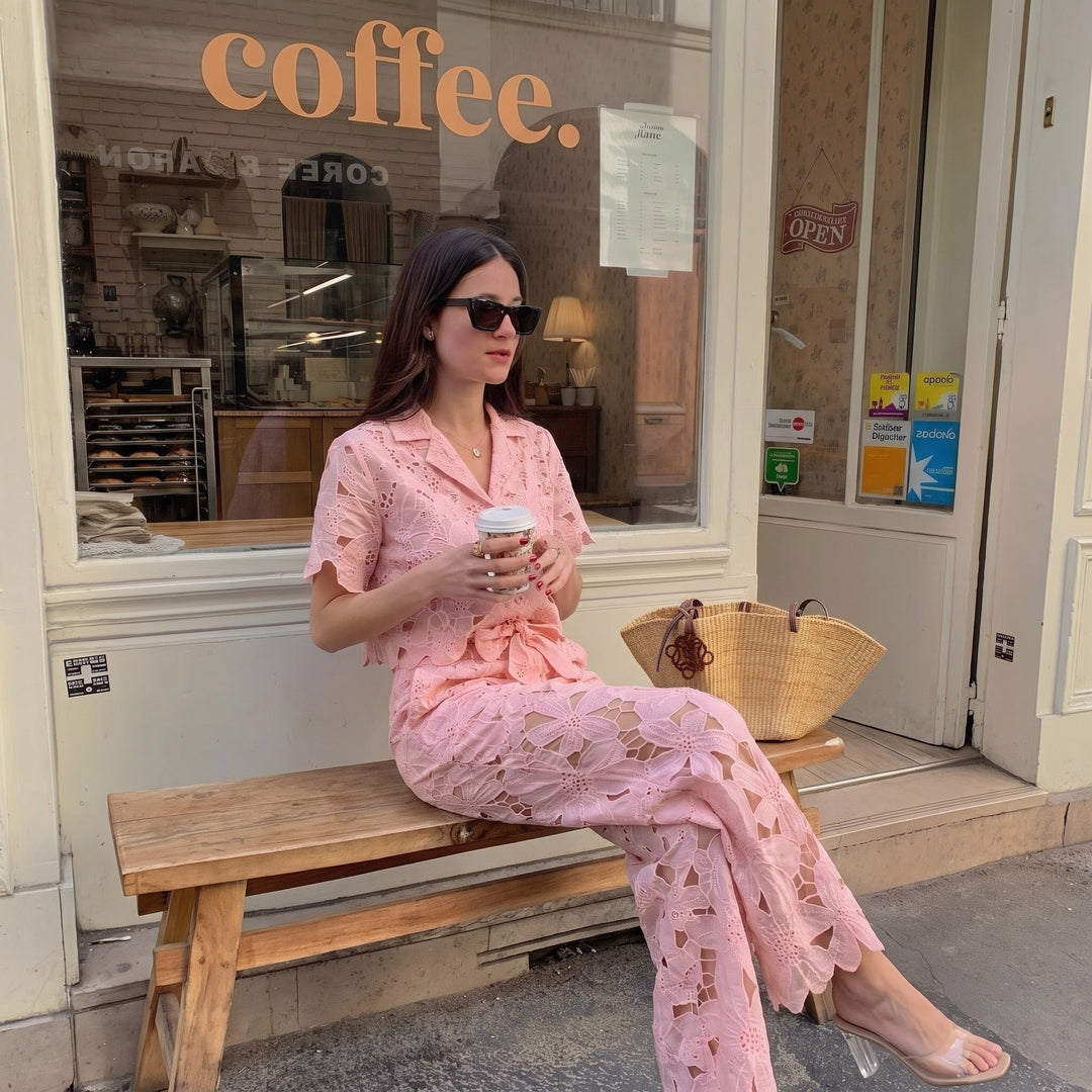 Palazzo Pants and Top | Lace Co-Ord Set | Women's Summer-Fashion Nora