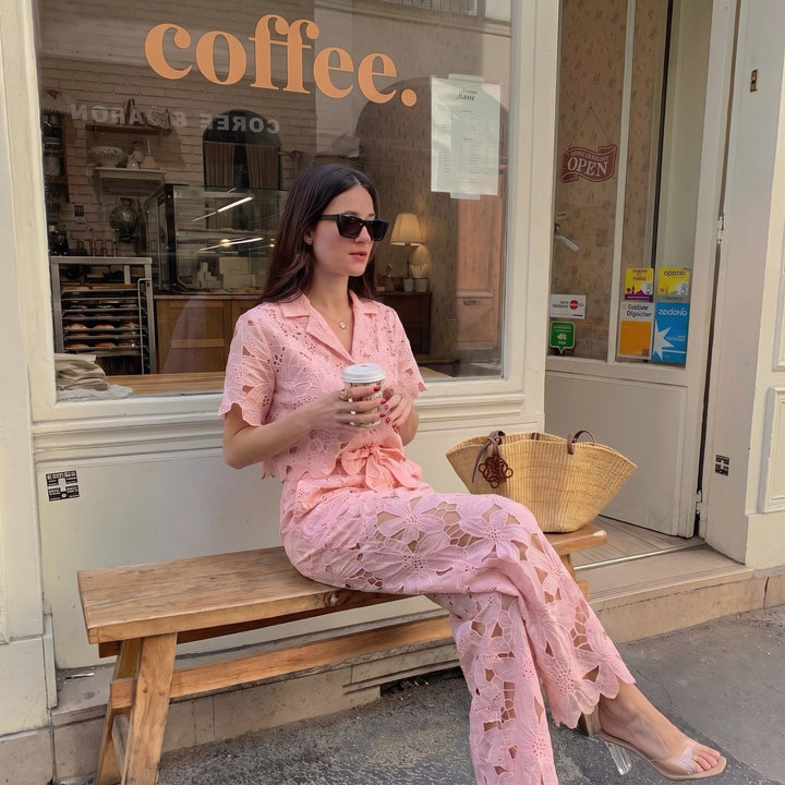Palazzo Pants and Top | Lace Co-Ord Set | Women's Summer-Fashion Nora