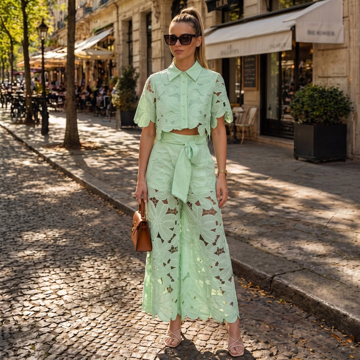 Palazzo Pants and Top | Lace Co-Ord Set | Women's Summer-Fashion Nora