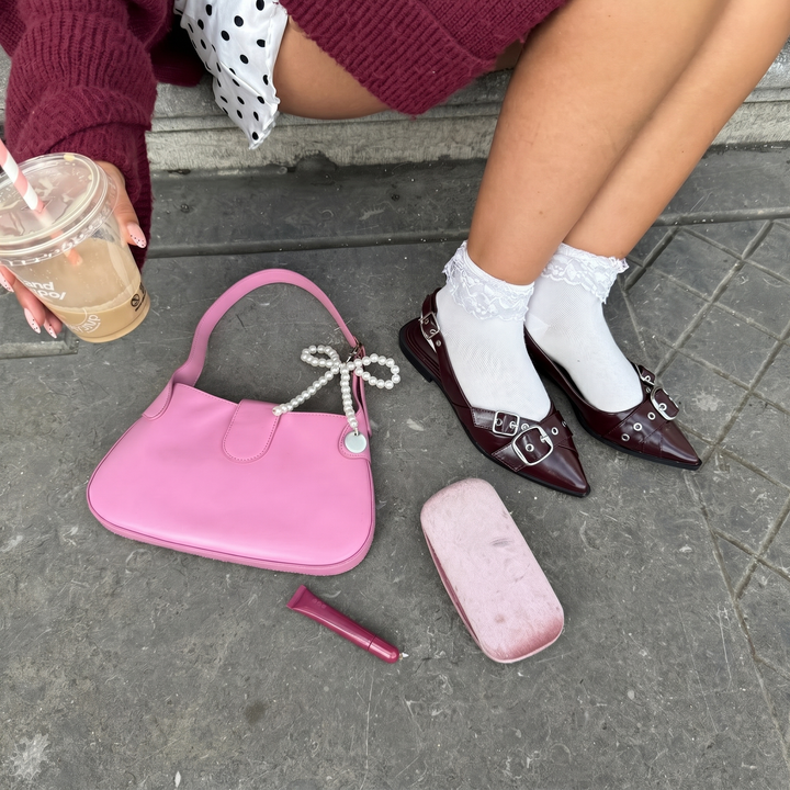 Pearl Bow Bag Charm | Purse Keychain | Bag Pendant-Fashion Nora