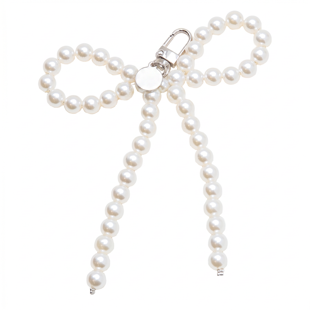 Pearl Bow Bag Charm | Purse Keychain | Bag Pendant-Fashion Nora