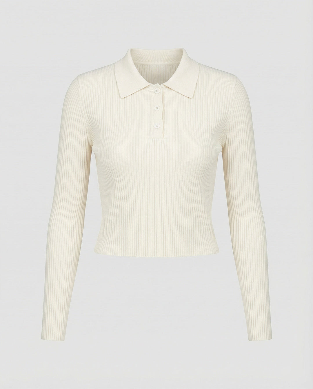 Polo Collar Knit Sweater | Slim Fit | Cropped Winter Jumper-Fashion Nora