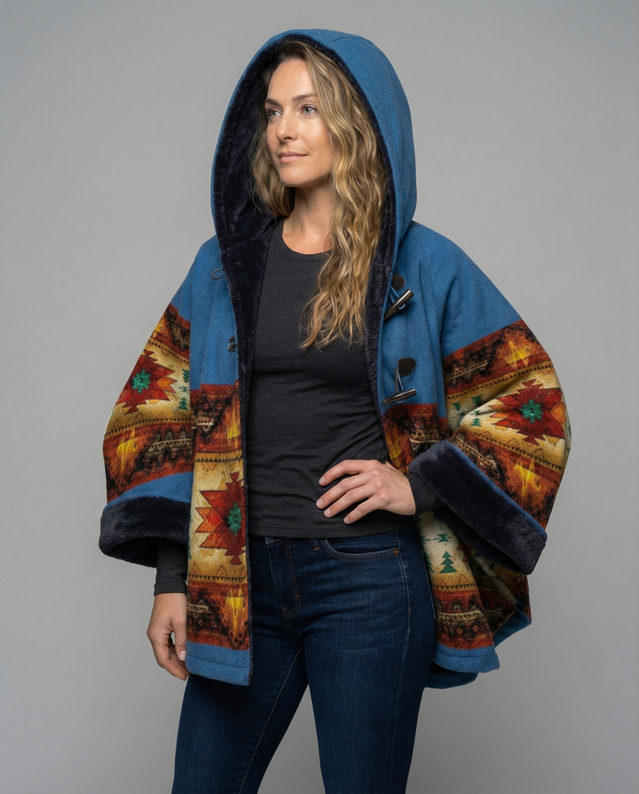 Printed Vintage Coat | Retro-Inspired | Breathable Fabric-Fashion Nora