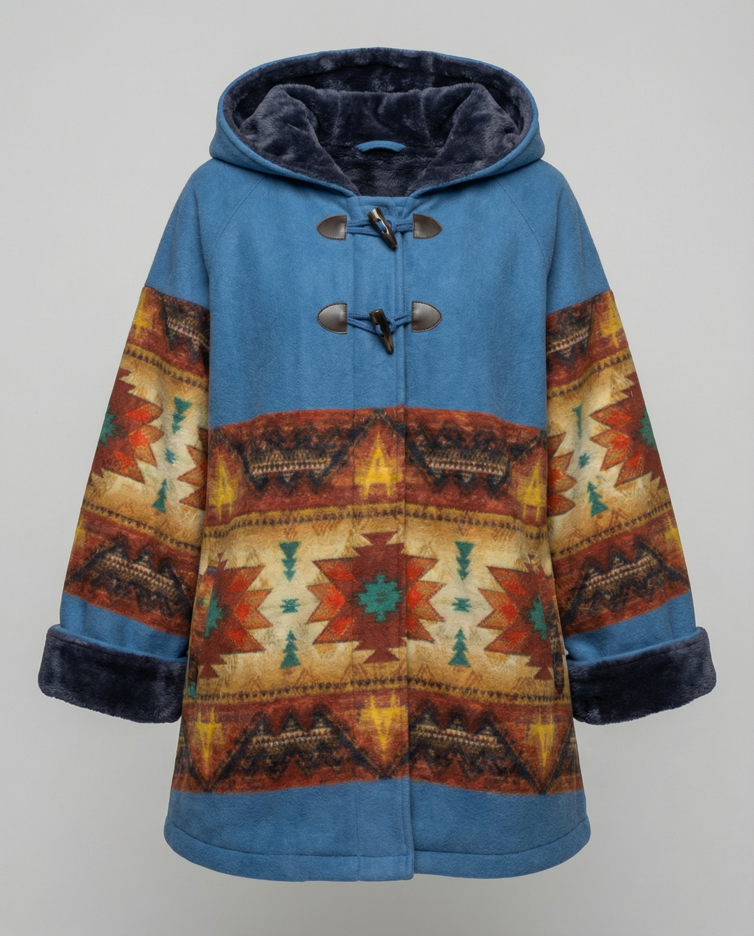 Printed Vintage Coat | Retro-Inspired | Breathable Fabric-Fashion Nora