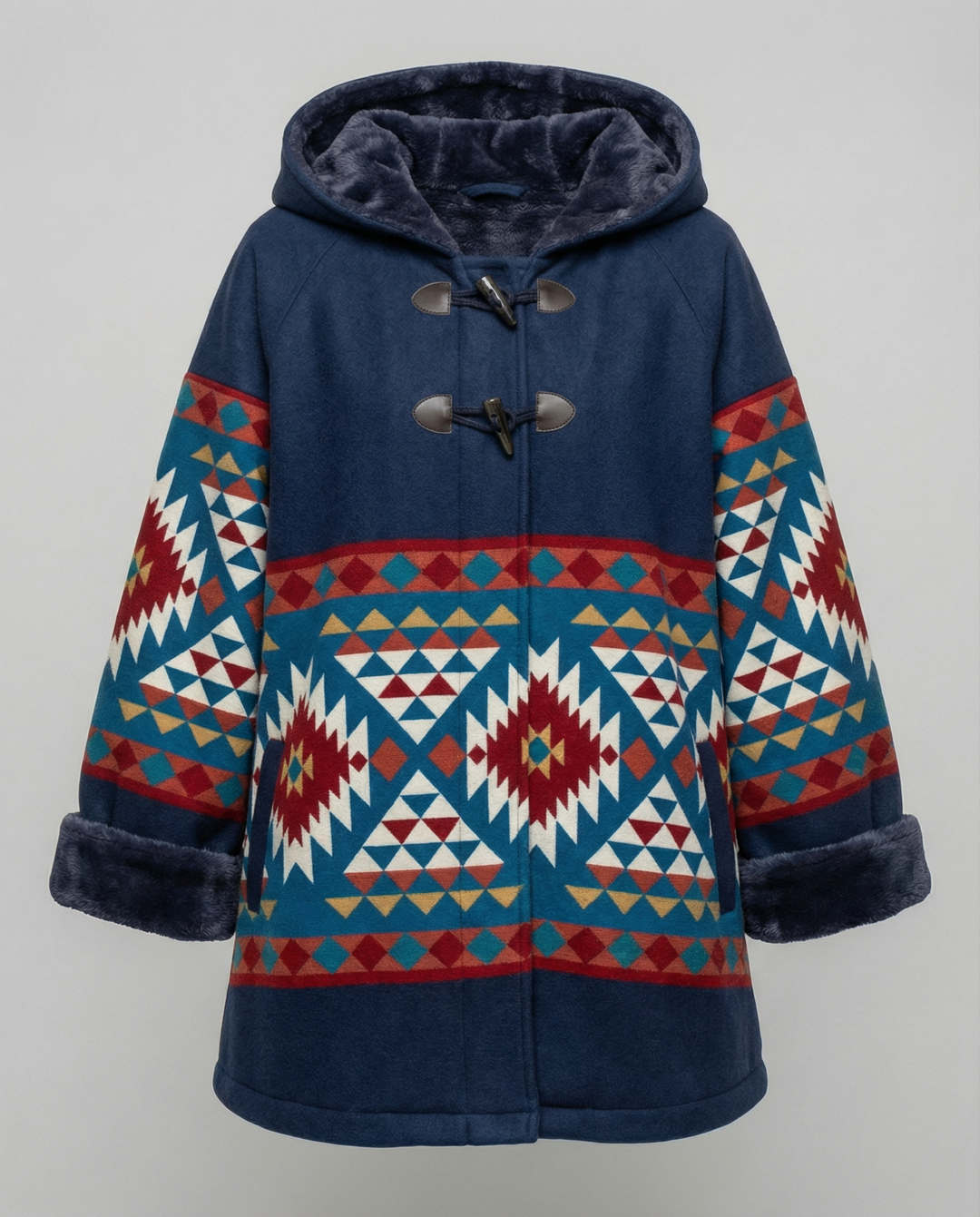 Printed Vintage Coat | Retro-Inspired | Breathable Fabric-Fashion Nora