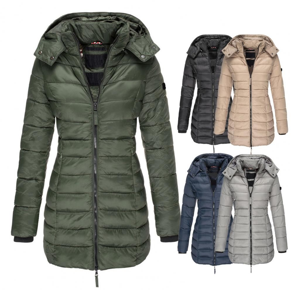 Puffer Coat | Hooded | Quilted | Women's Long Winter Jacket-Fashion Nora
