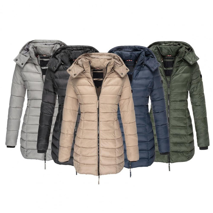 Puffer Coat | Hooded | Quilted | Women's Long Winter Jacket-Fashion Nora