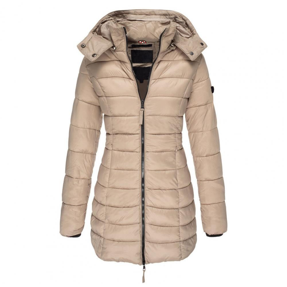 Puffer Coat | Hooded | Quilted | Women's Long Winter Jacket-Fashion Nora