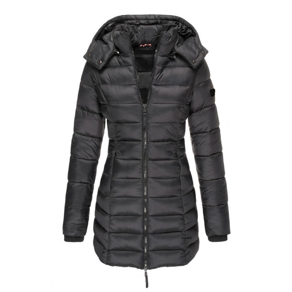 Puffer Coat | Hooded | Quilted | Women's Long Winter Jacket-Fashion Nora