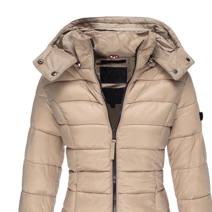 Puffer Coat | Hooded | Quilted | Women's Long Winter Jacket-Fashion Nora