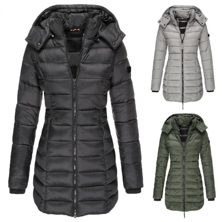 Puffer Coat | Hooded | Quilted | Women's Long Winter Jacket-Fashion Nora