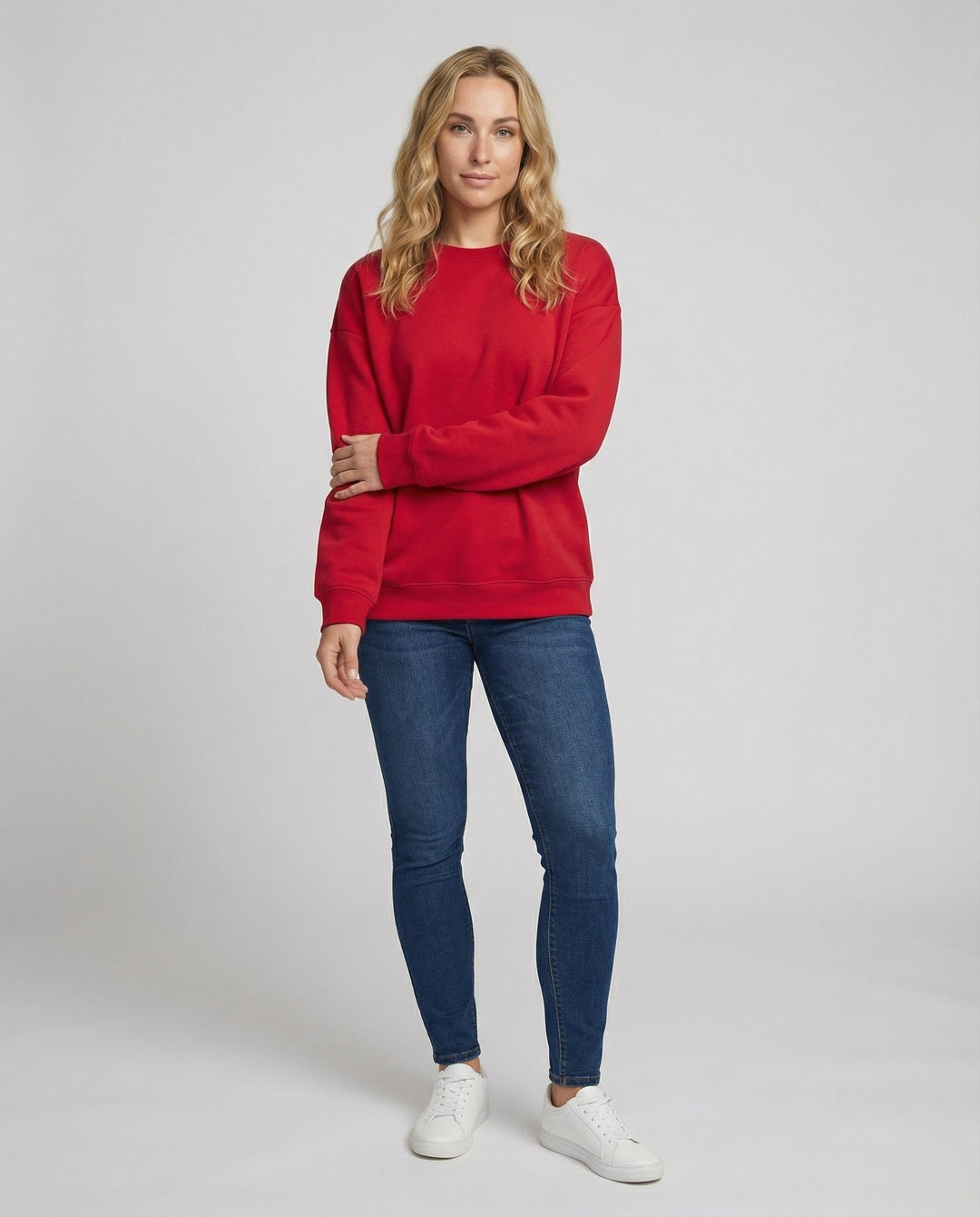 Relaxed Crew Neck Sweatshirt | Drop Shoulder | Soft Cotton Blend-Fashion Nora